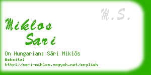 miklos sari business card