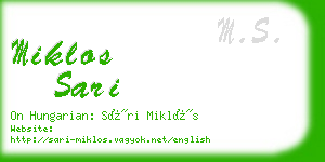 miklos sari business card
